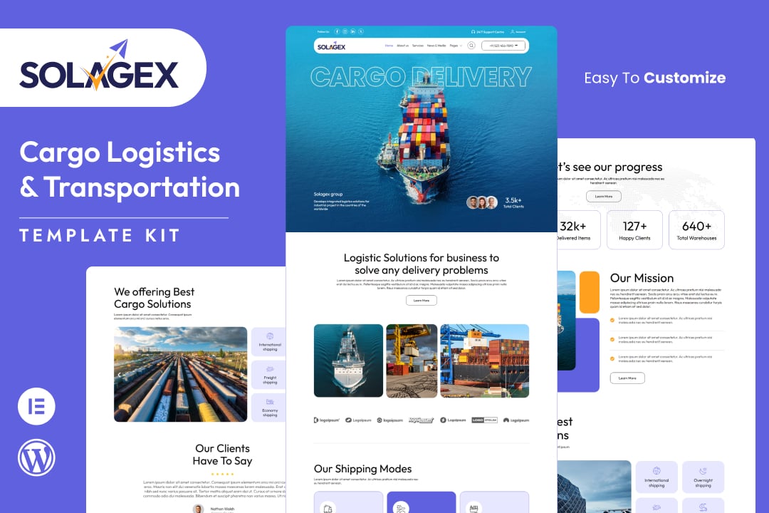 Solagex- Logistics & Transportation Elementor Template Kit