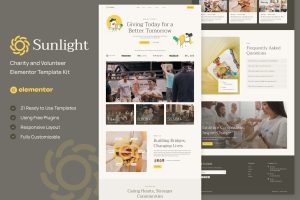 Sunlight – Charity and Volunteer Elementor Template Kit