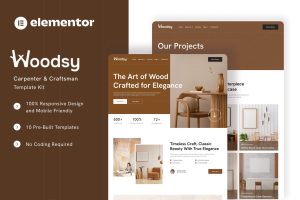 Woodsy – Carpenter & Craftsman Elementor Template Kit