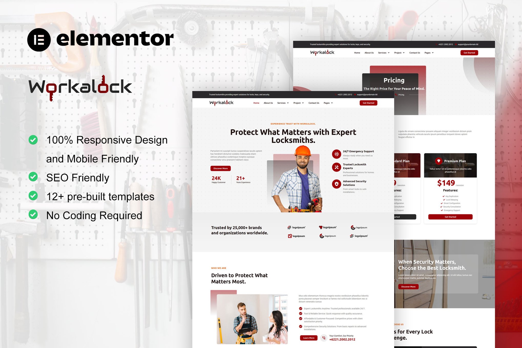 WorkaLock- Locksmith & Key Maker Service Elementor Pro Template Kit
