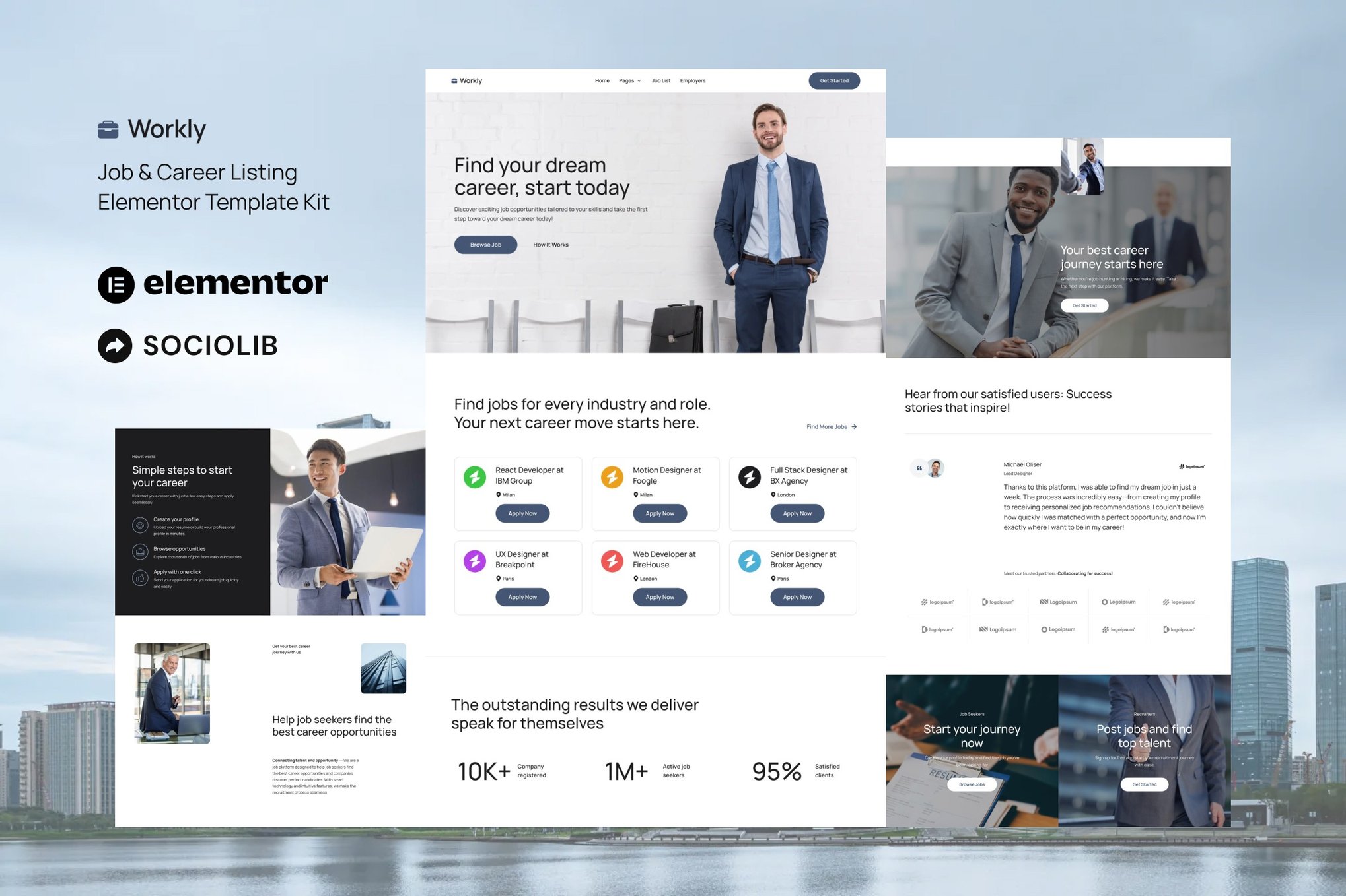 Workly- Job Listing & Career Recruitment Elementor Template Kit
