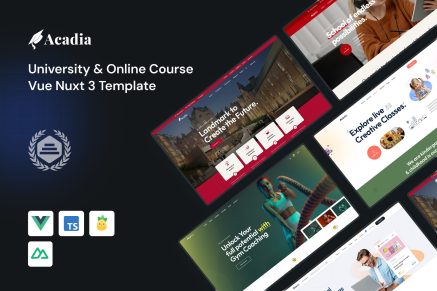 Acadia - Education Template For Course Vue Nuxt 3