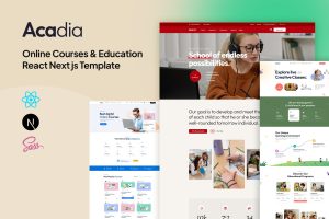 Acadia – Education Template For React Next js