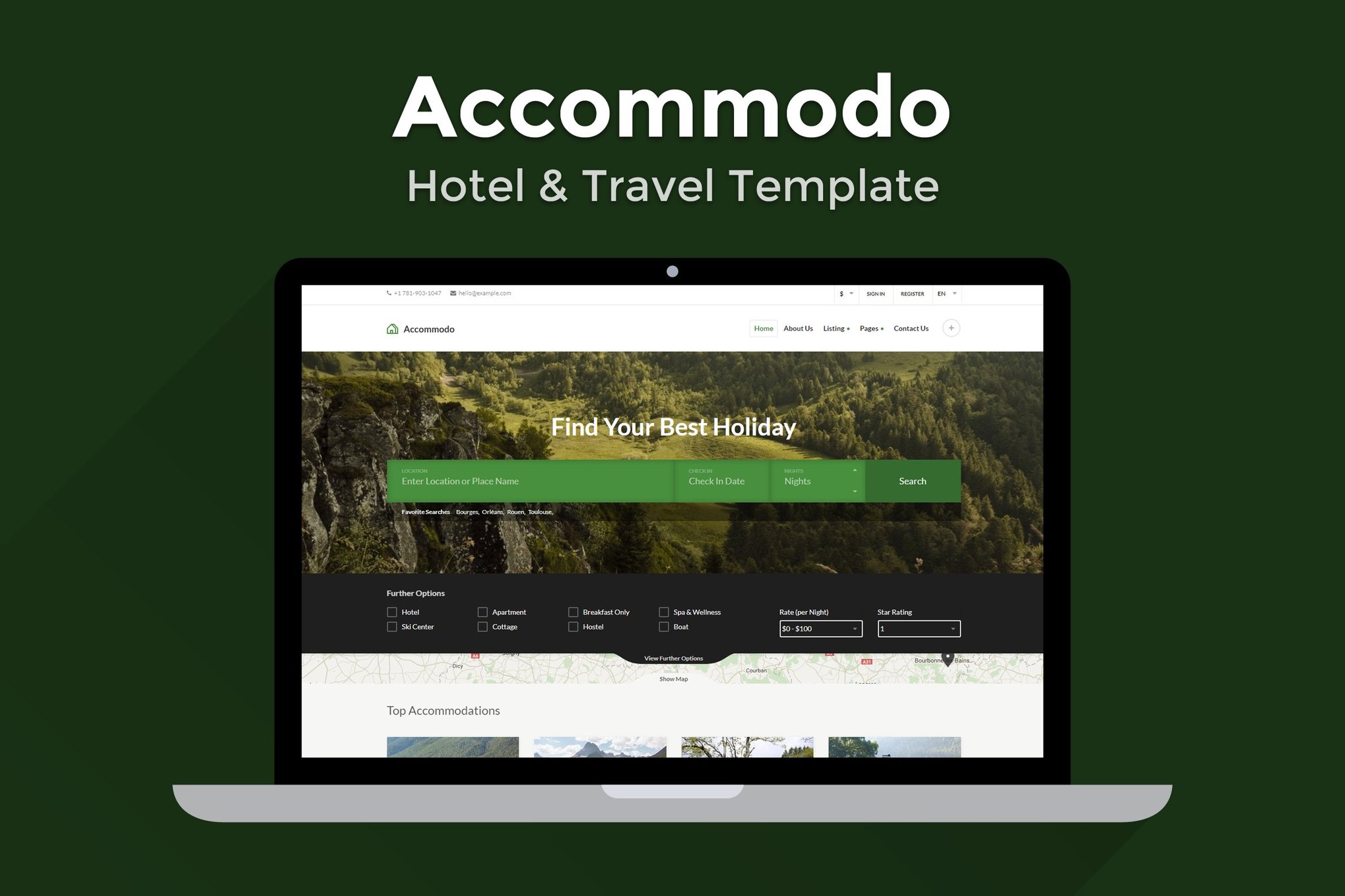 Accommodo - Hotel and Travel Template
