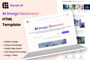 AI Image Generator One Page HTML Template – Geralt