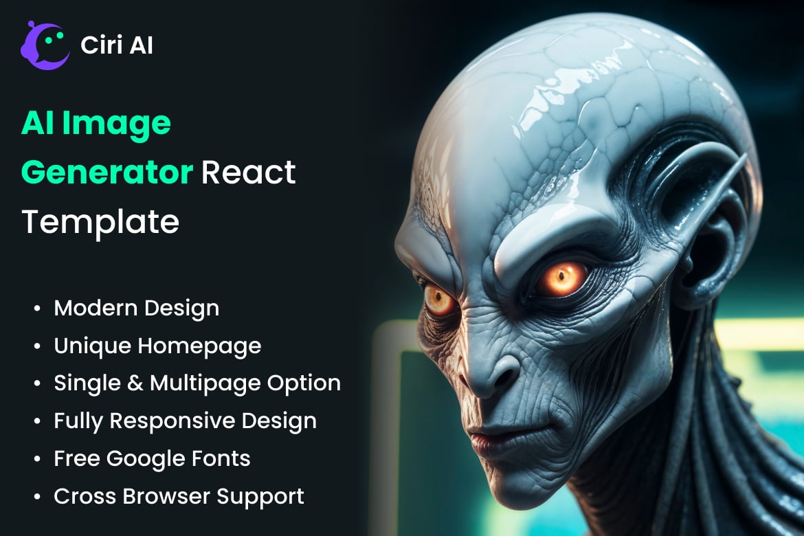 AI Image Generator React Template - Ciri AI