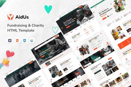 AidUs - Fundraising and Charity HTML Template