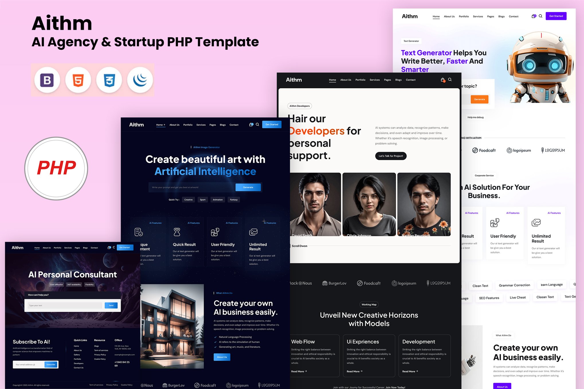 Aithm - AI Agency and Startup PHP Template