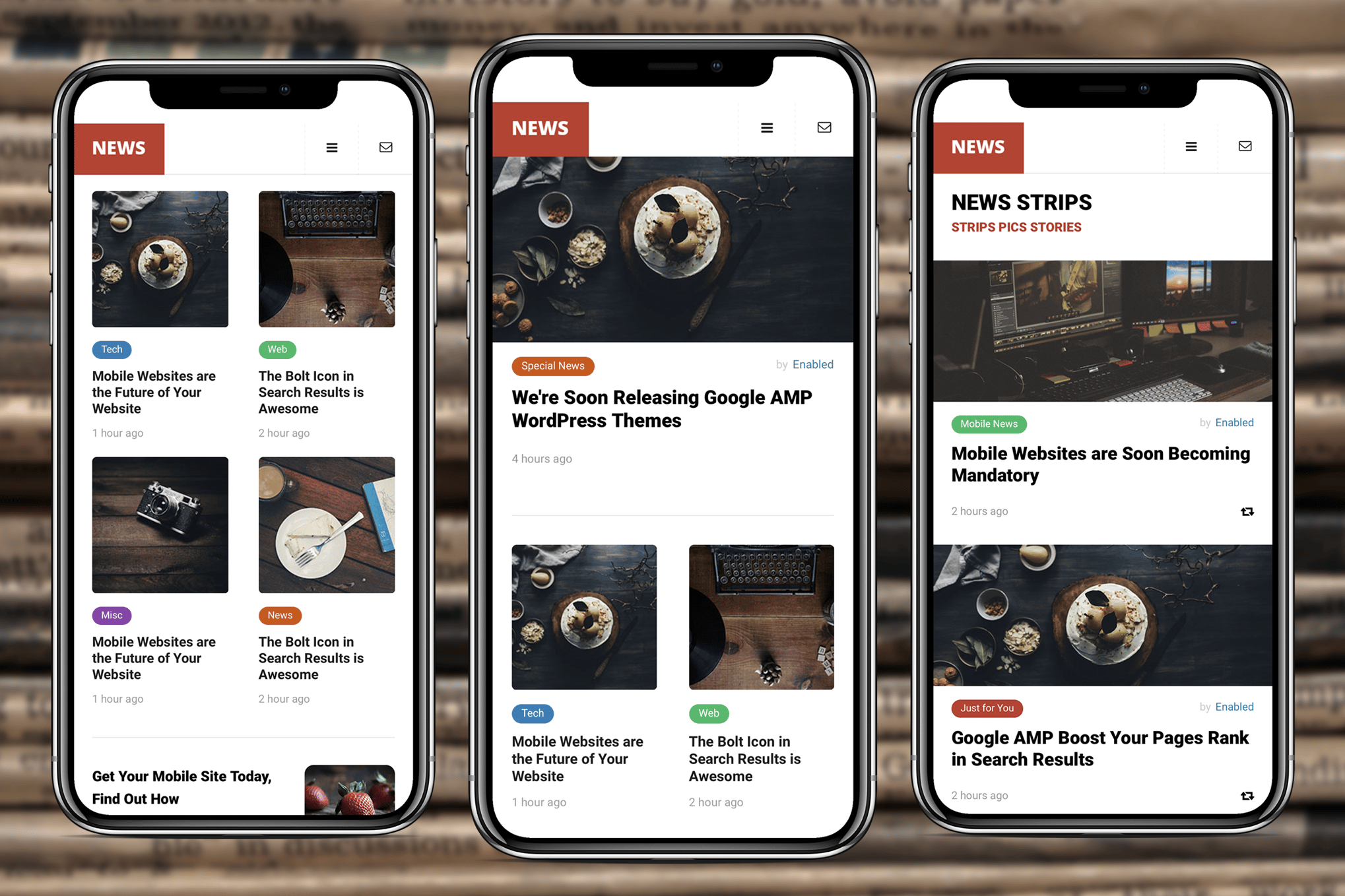 AMP News Mobile - Google AMP Mobile News Template