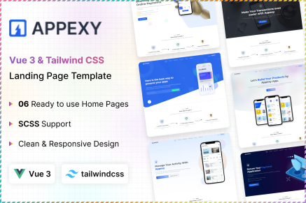 Appexy - Tailwind CSS and Vue Landing Page Template