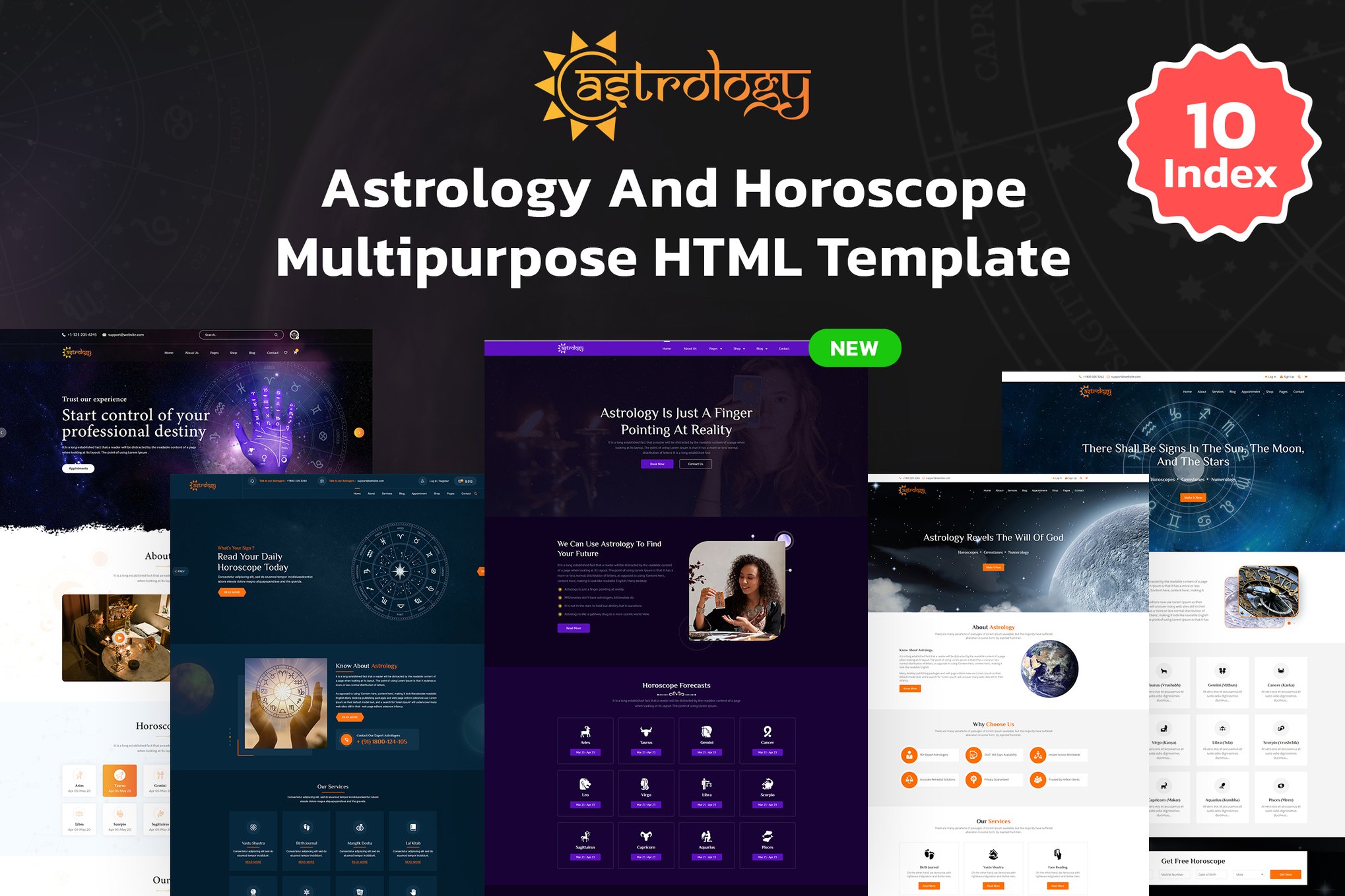 Astrology and Horoscope Responsive HTML 5 Template