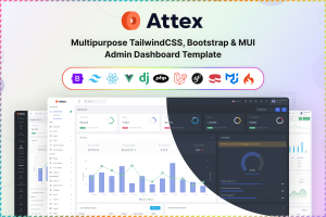 Attex – TailwindCSS, Bootstrap & MUI Admin