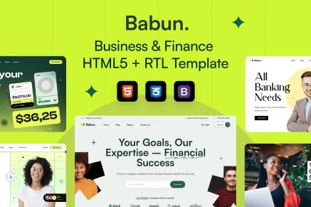 Babun - Business and Finance HTML5 + RTL Template