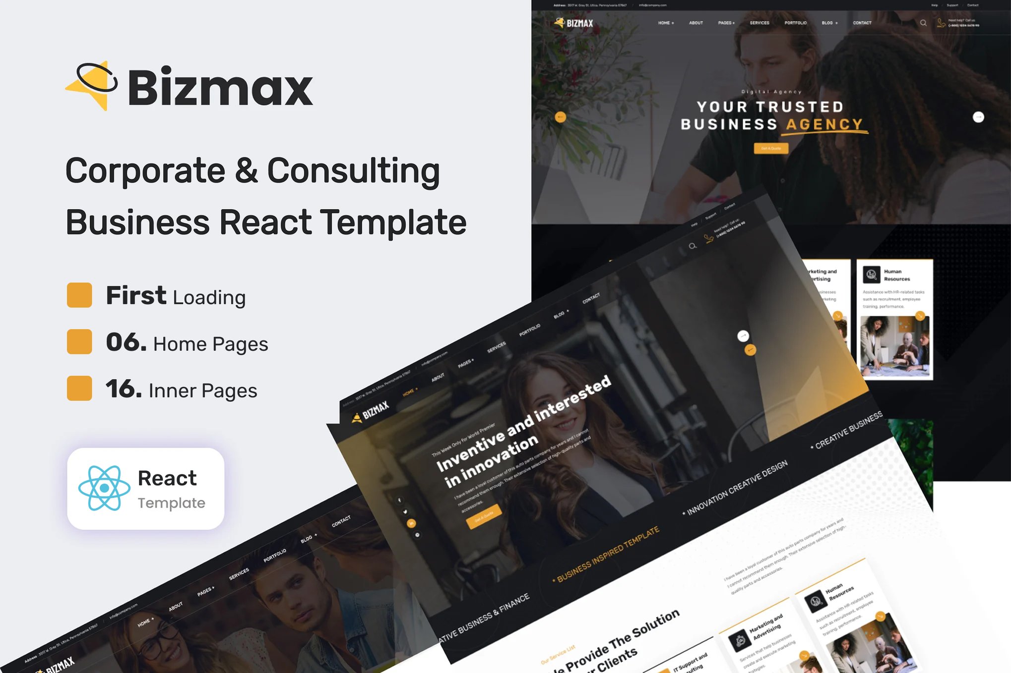 Bizmax - Business Consulting ReactJs Template