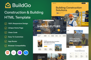 Construction and Building HTML Template
