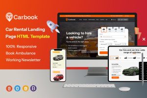 Carbook – Car Rental Landing Page HTML Template
