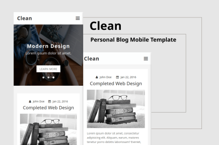 Clean - Personal Blog Mobile Template