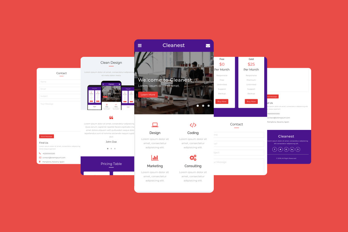 Cleanest - Mobile Template