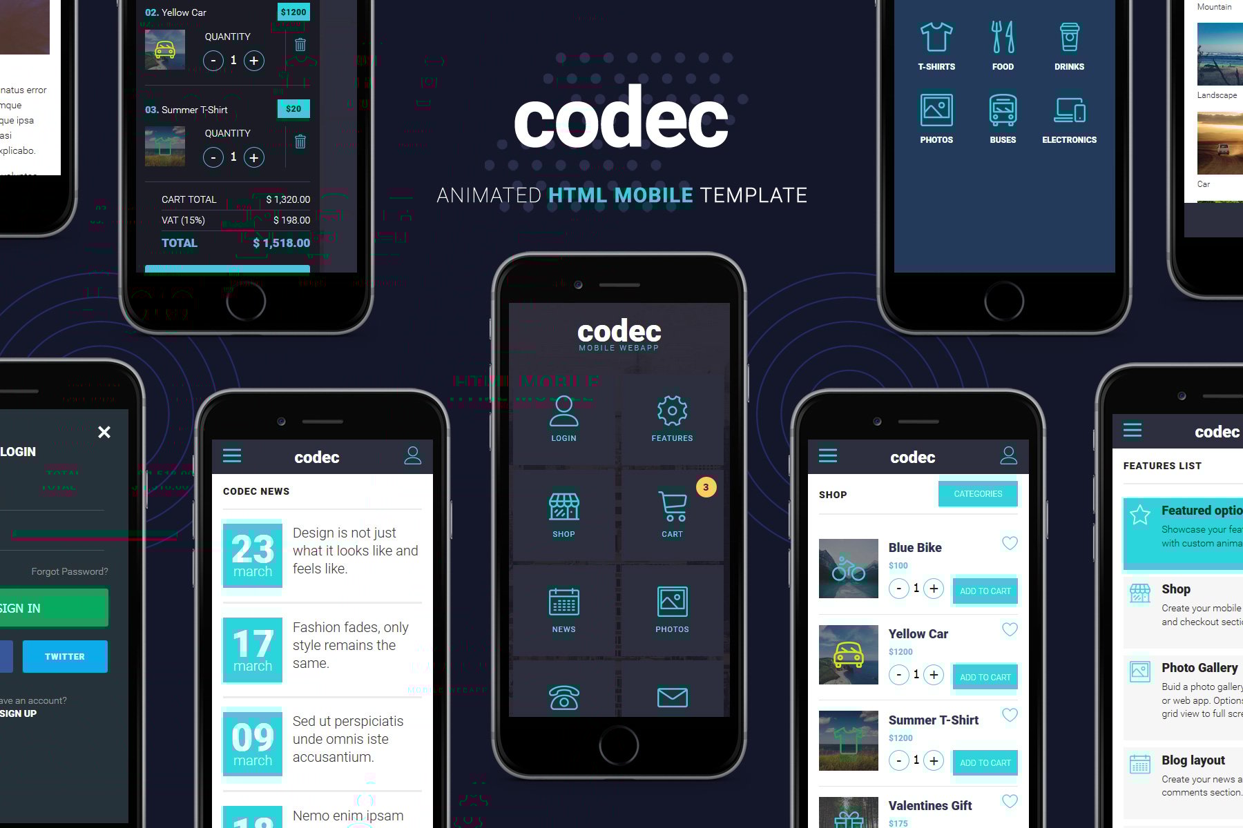 Codec - Mobile HTML Template