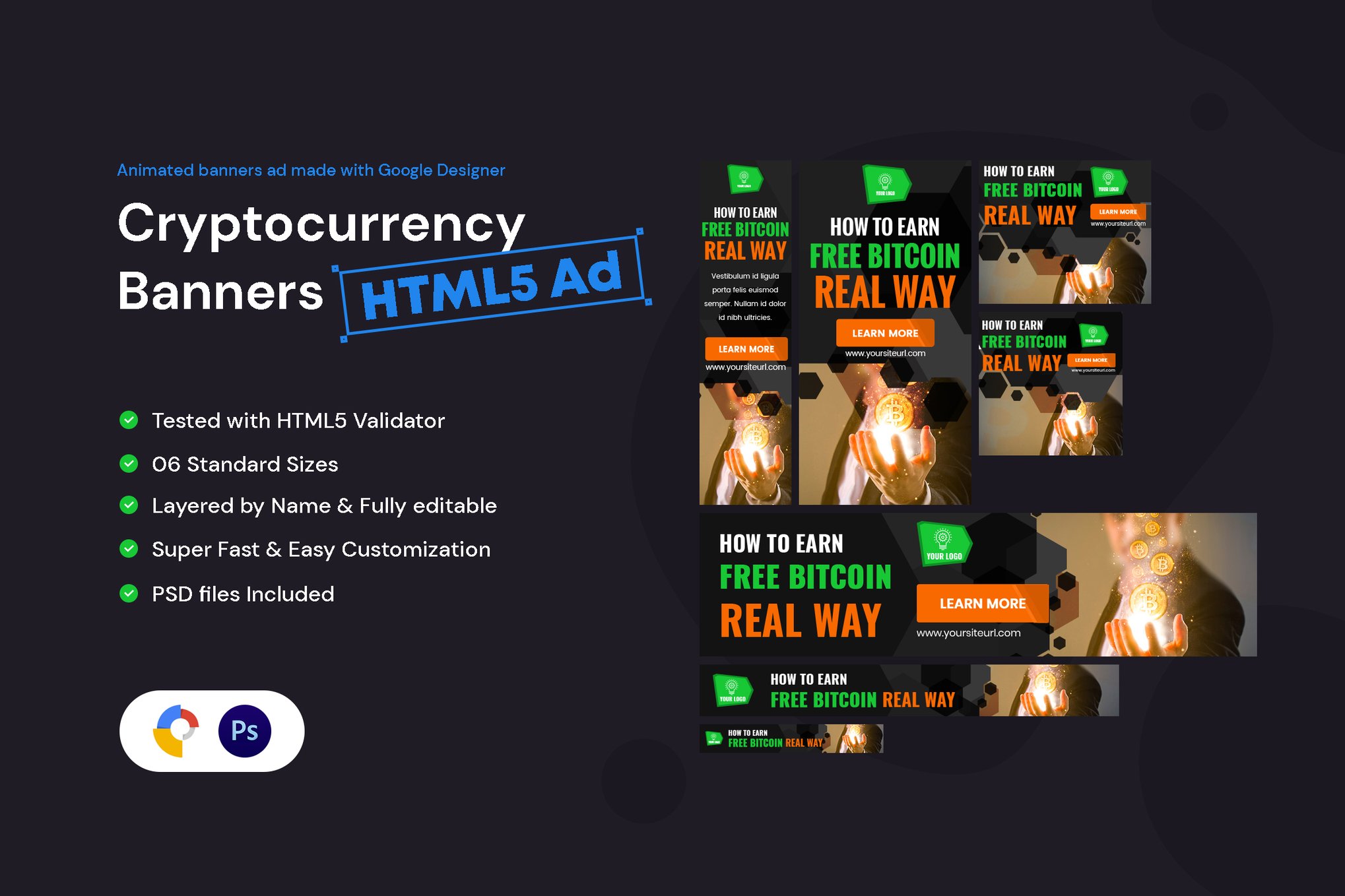 Cryptocurrency Banners HTML5 Ad