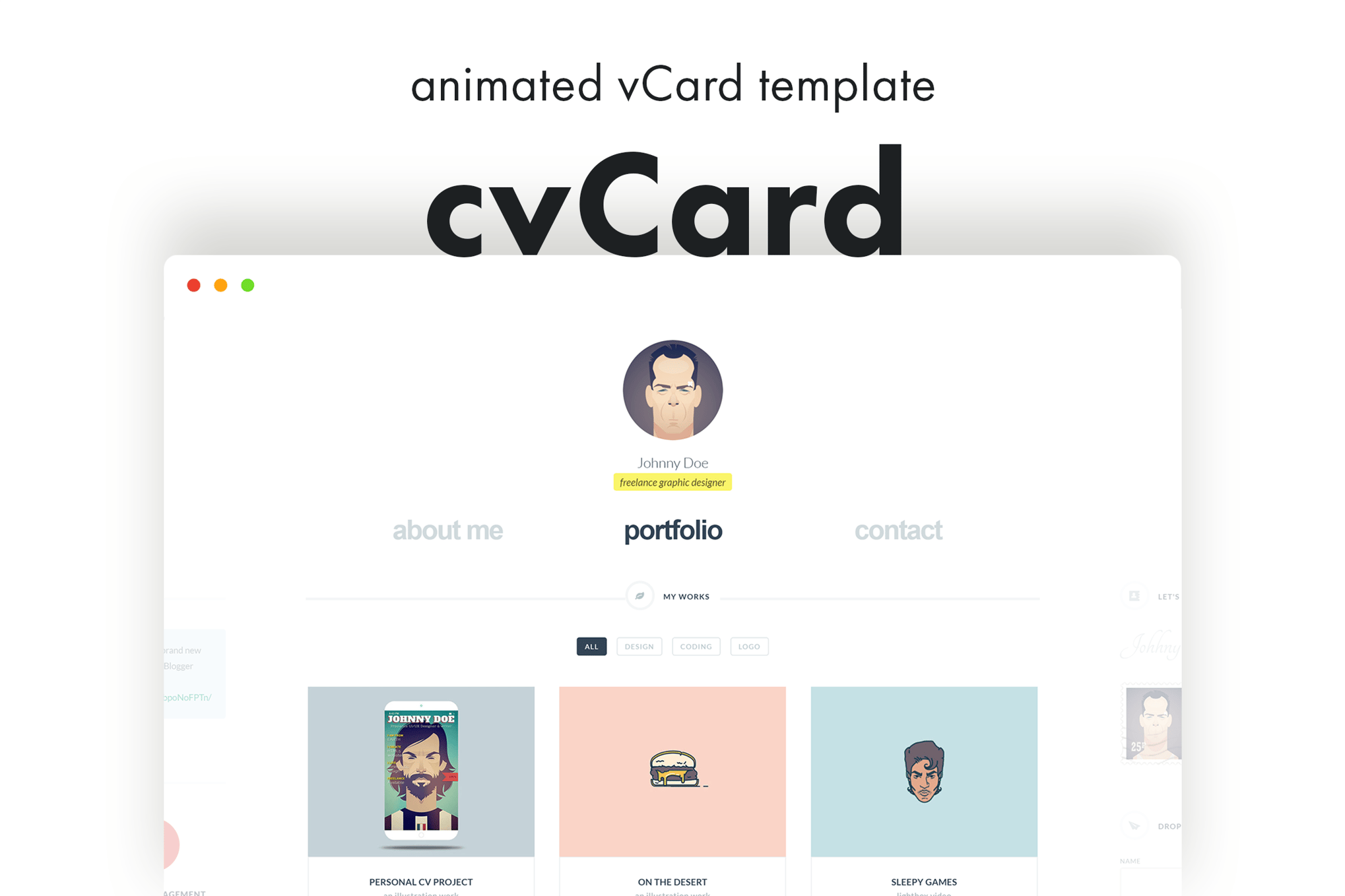 cvCard - Animated vCard Template