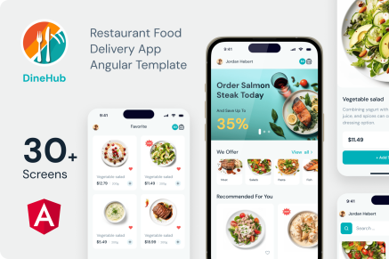 DineHub - Food Delivery Angular App with Backend