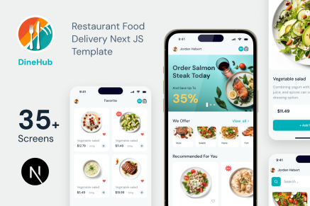 DineHub - Food Delivery Next JS App with Backend