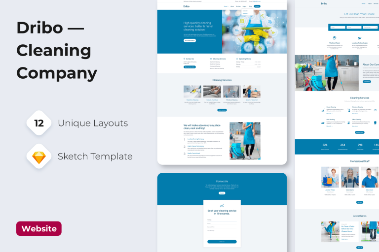 Dribo — Cleaning company Sketch Template