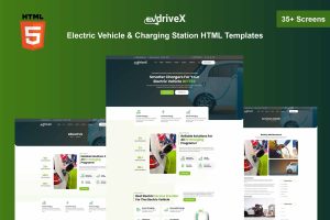 EVdriveX – Electric Vehicle & Charging Station Elementor Template Kit