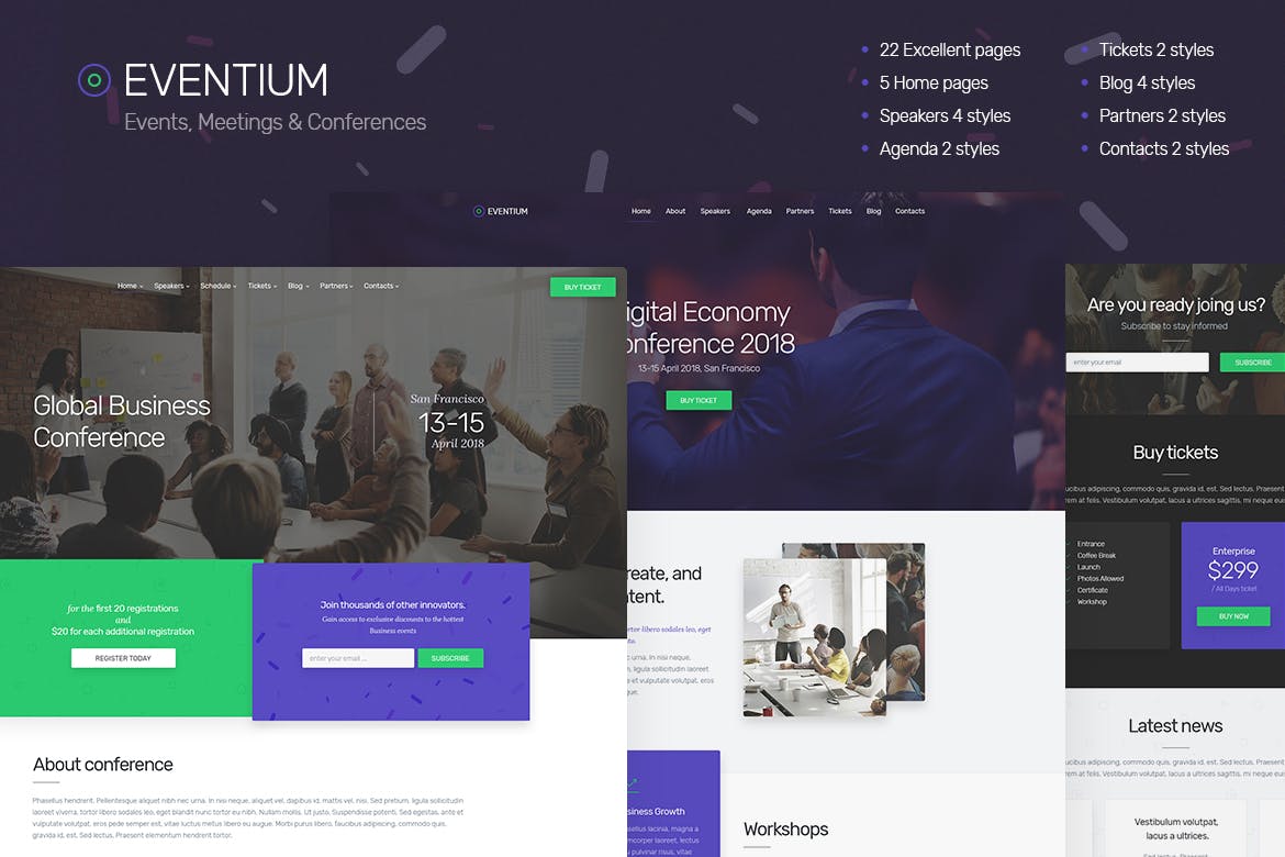 Eventium - Responsive Events HTML5 Template