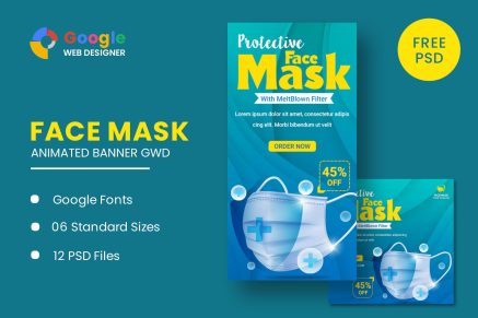 Face Mask Animated Banner Google Web Designer