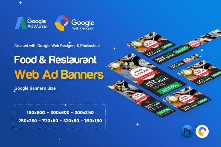 Food and Restaurant Banner Ad - GWD and PSD