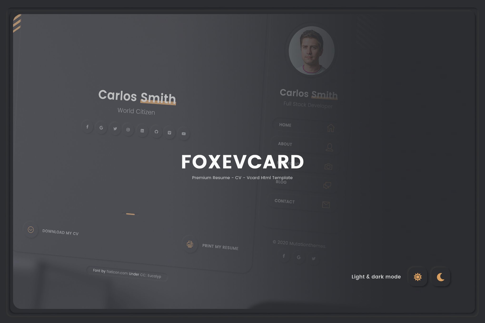 Foxevcard - Premium Resume/ CV Html Template