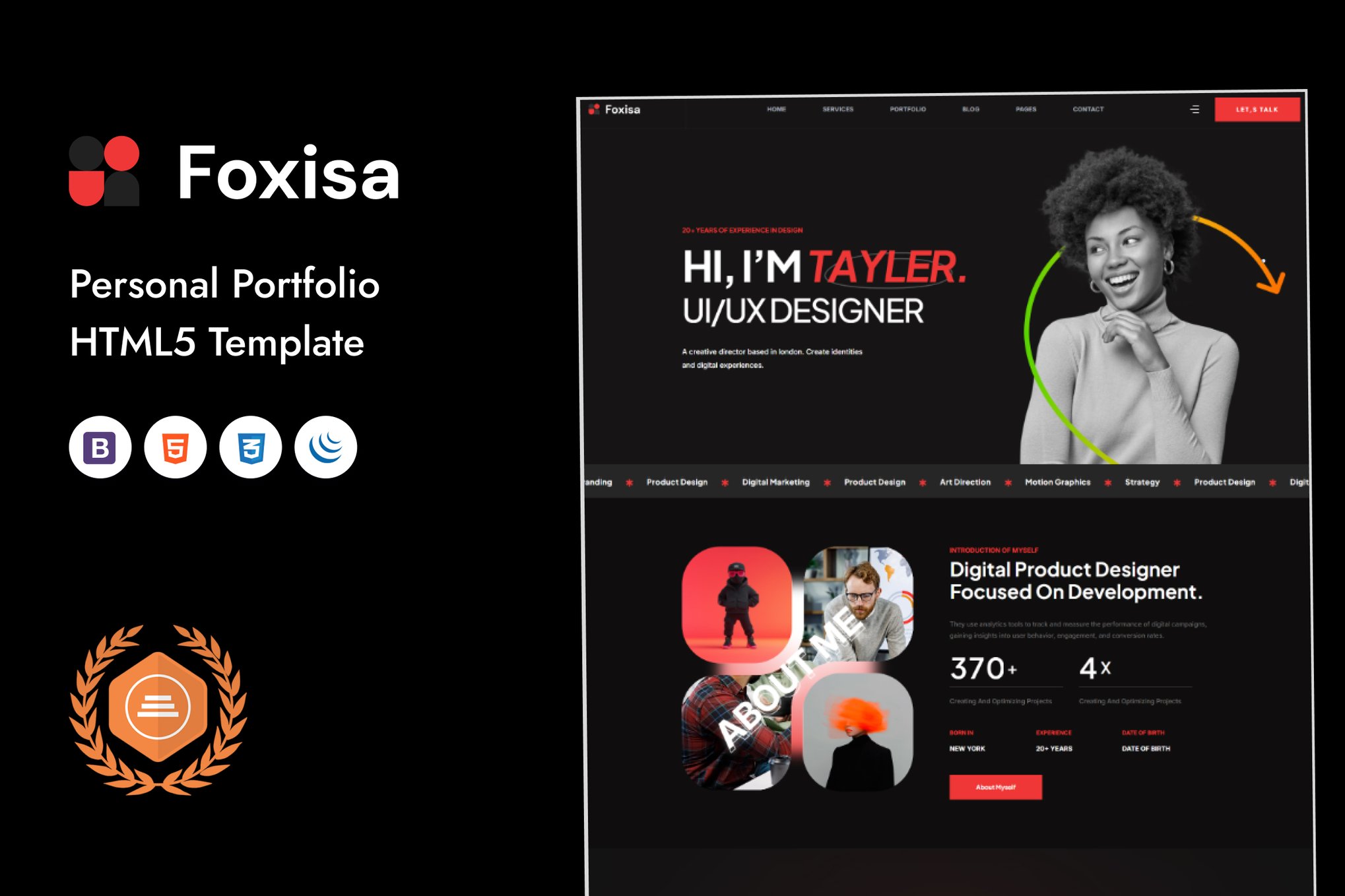 Foxisa - Personal Portfolio HTML5 Template