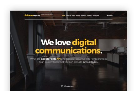 Goltsman Agency - One Page Responsive Template