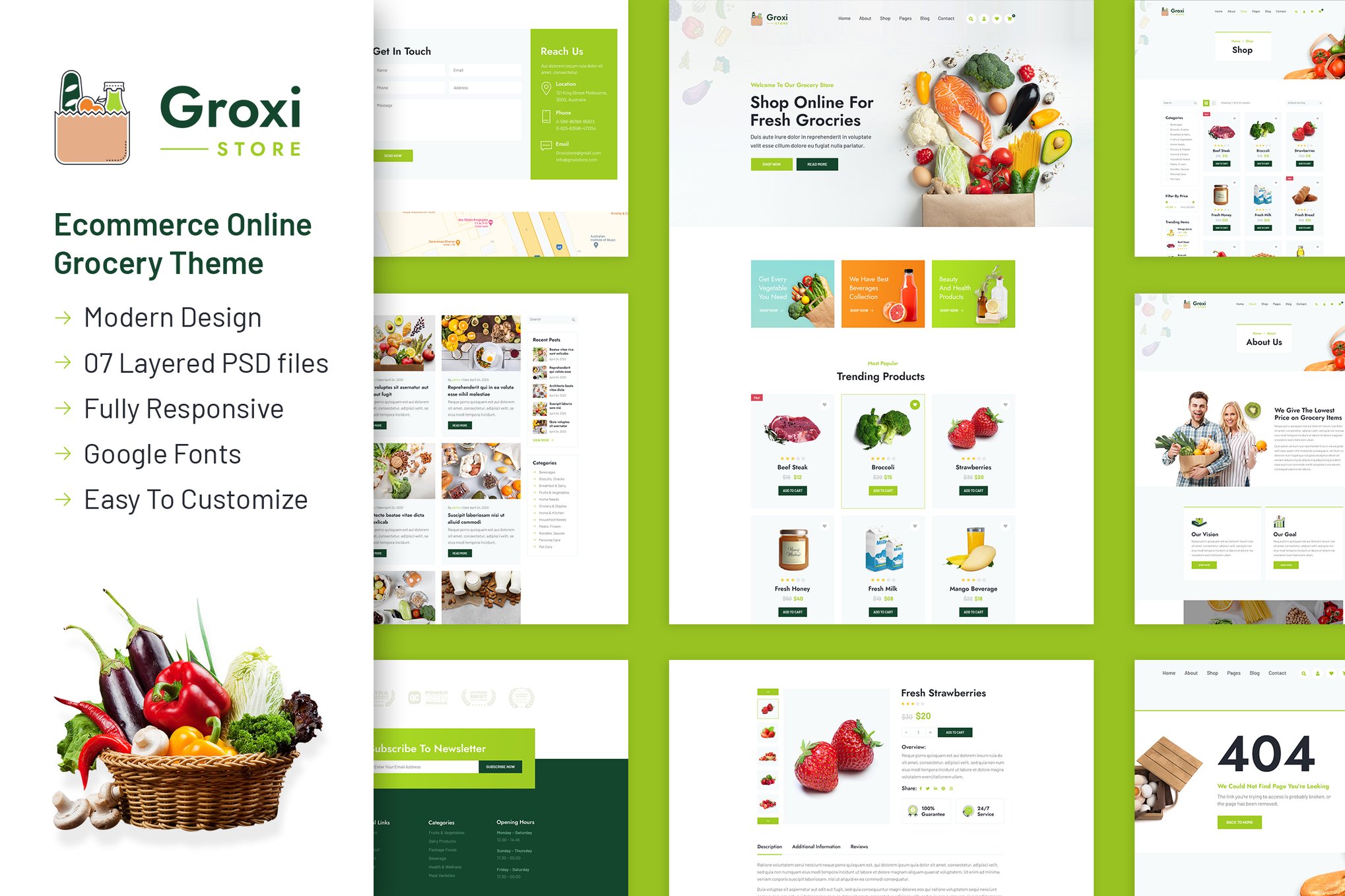 Groxi - Grocery Store Template