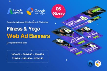 Gym and Fitness Banners Ad D34 - Google Web Design