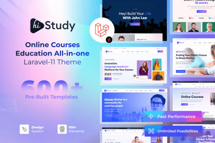HiStudy Online Courses Education Laravel Template