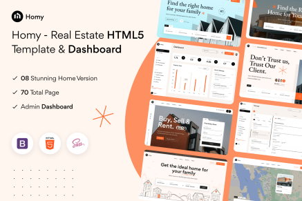Homy - Real Estate HTML5 Template and Dashboard