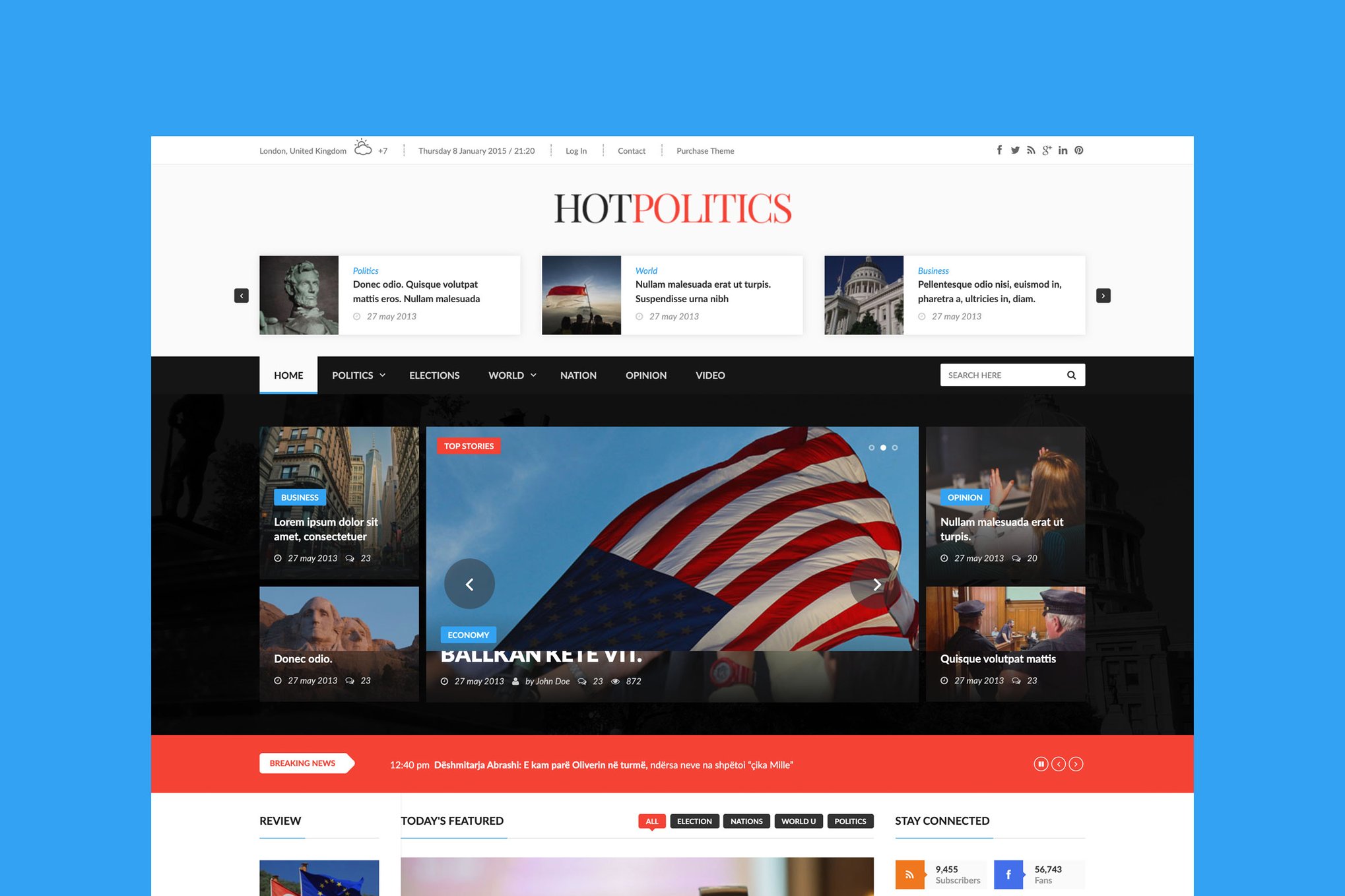 Hotmagazine - News and Magazine HTML Template