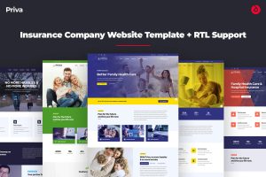 Insurance Company Website Template + RTL – Priva