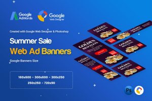 Jewelry Golden Banners Ad – GWD and PSD
