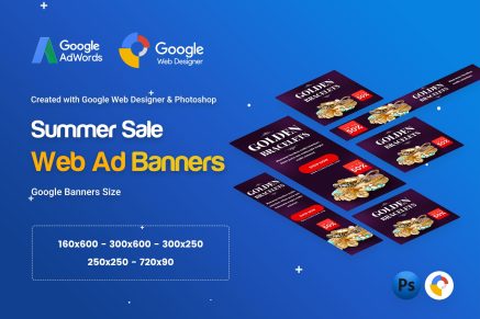Jewelry Golden Banners Ad - GWD and PSD