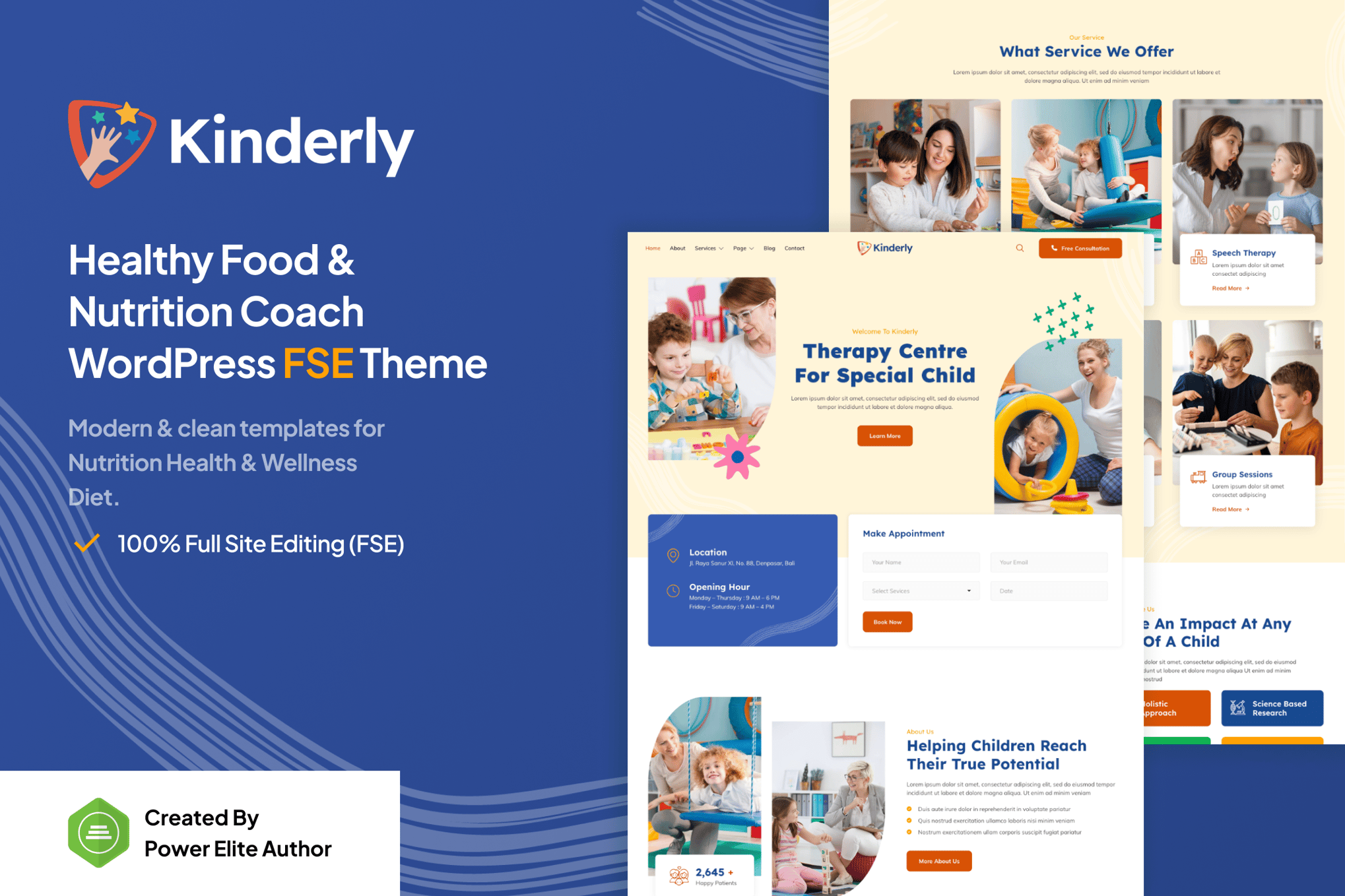 Kinderly - Child Therapist and Psychologist WordPress Theme