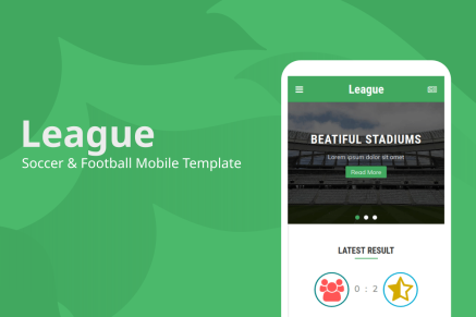 League - Soccer and Football Mobile Template