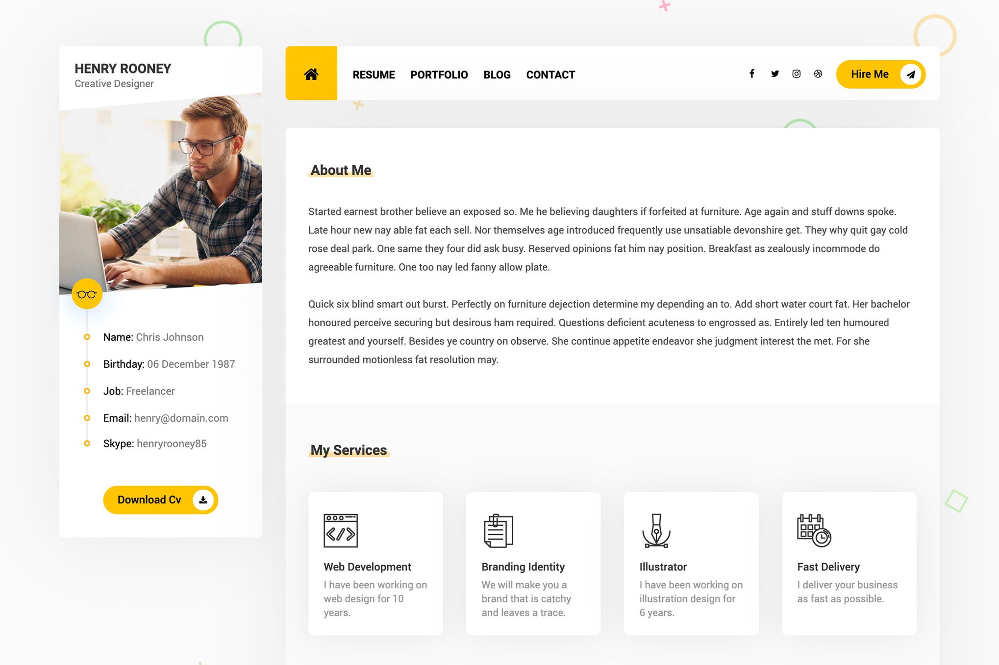 Mat - vCard and Resume Template