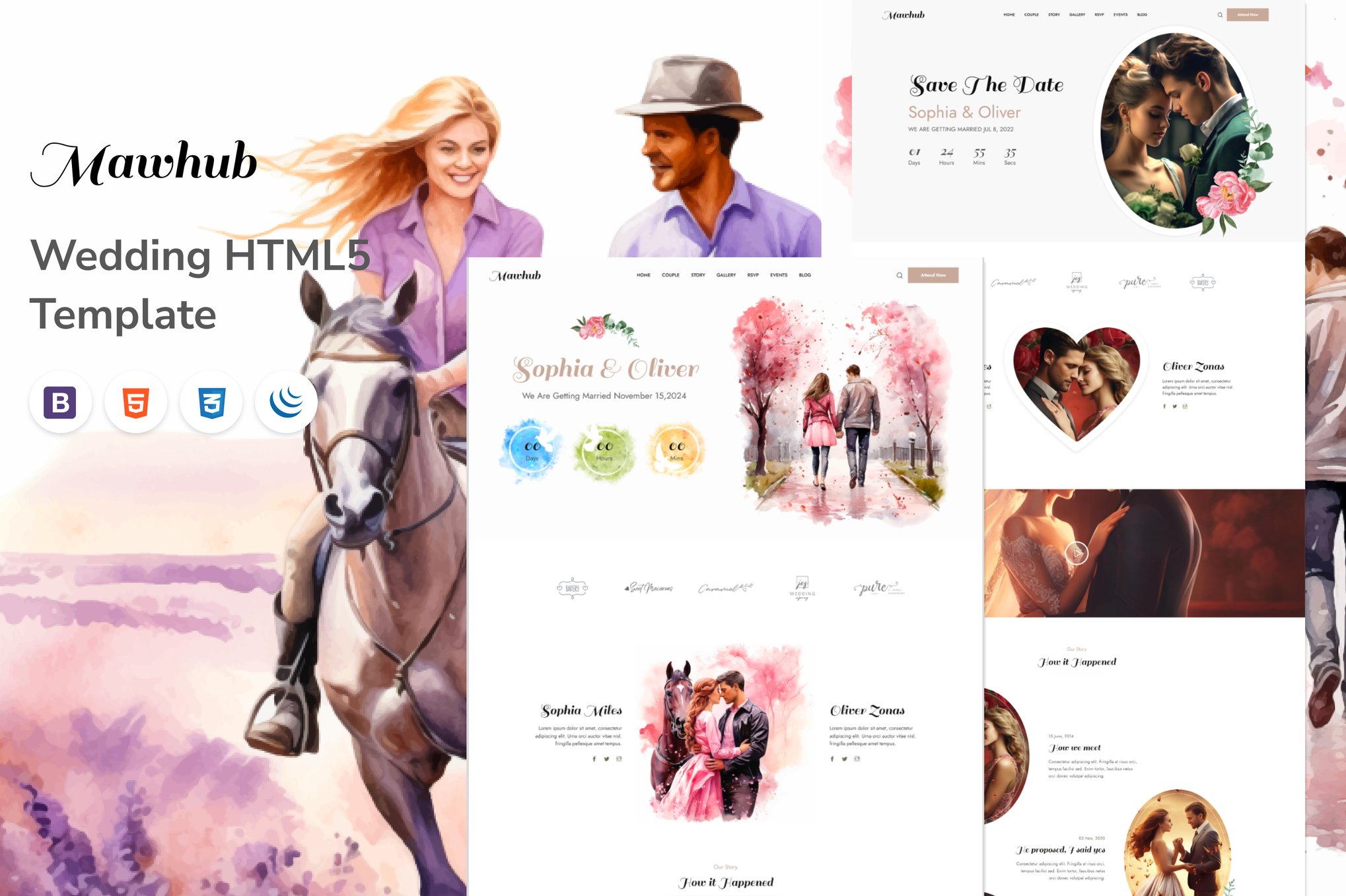 Mawhub - Wedding Invitation HTML5 Template