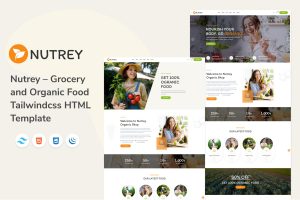 MLNutrey – Organic Food Tailwindcss HTML Template