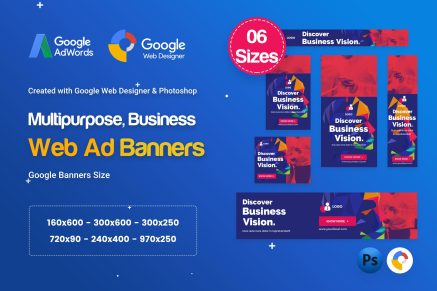 Multi-Purpose Banners HTML5 D68 - GWD and PSD