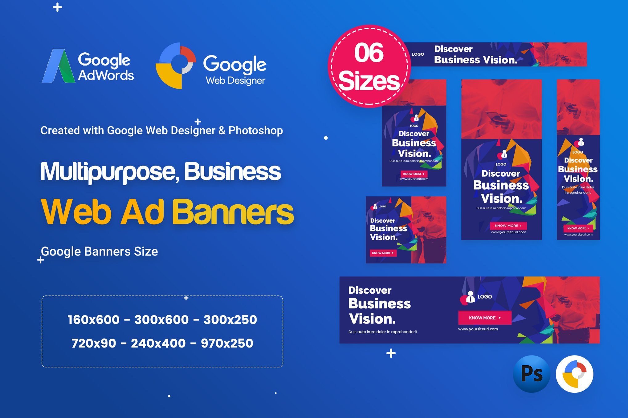 Multi-Purpose Banners HTML5 D68 - GWD and PSD